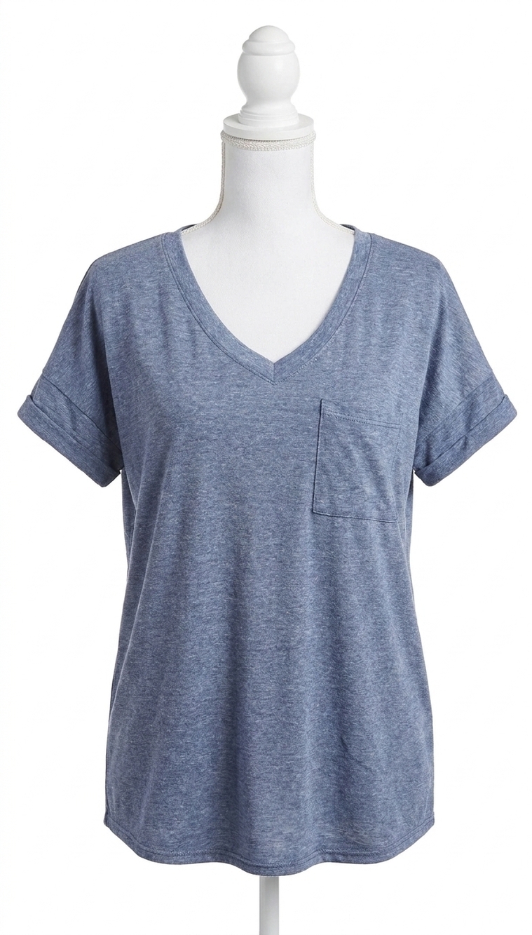 NEW SEW IN LOVE boyfriend pocket top in blue